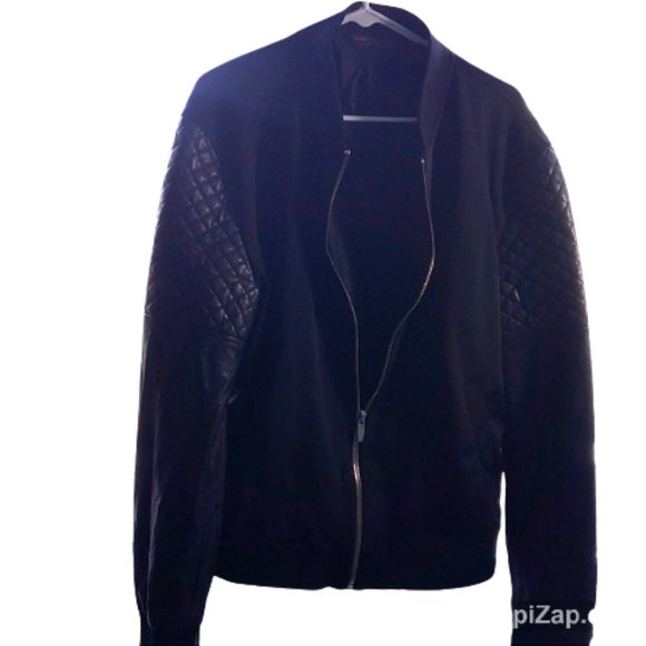 Zara Men's Black Bomber Jacket Full Zip Jacket Size XXL - Picture 5 of 5